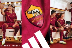 罗马新赛季主场球衣发布:红黄配色,以现代方式重新演绎经典设计